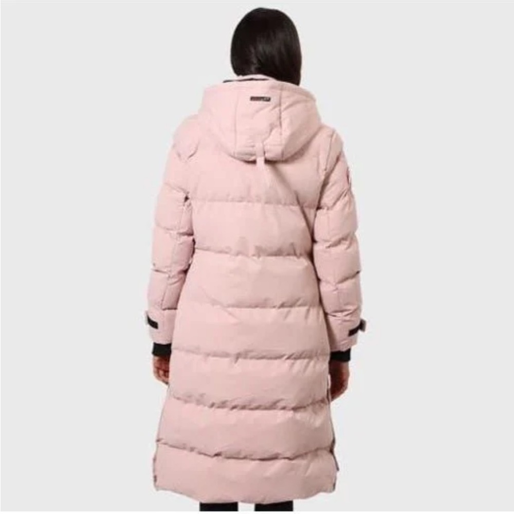 Canada weather gear Long Hooded Puffer Coat in Blush Pink - Picture 4 of 15